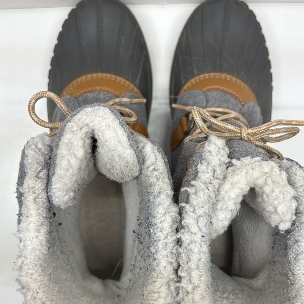 Time and Tru Women’s Gray Snow / Duck Boots Size 9 Grey Lace-Up - Picture 8 of 9